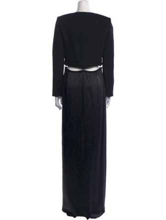 Brandon Maxwell V-Neck Long Dress