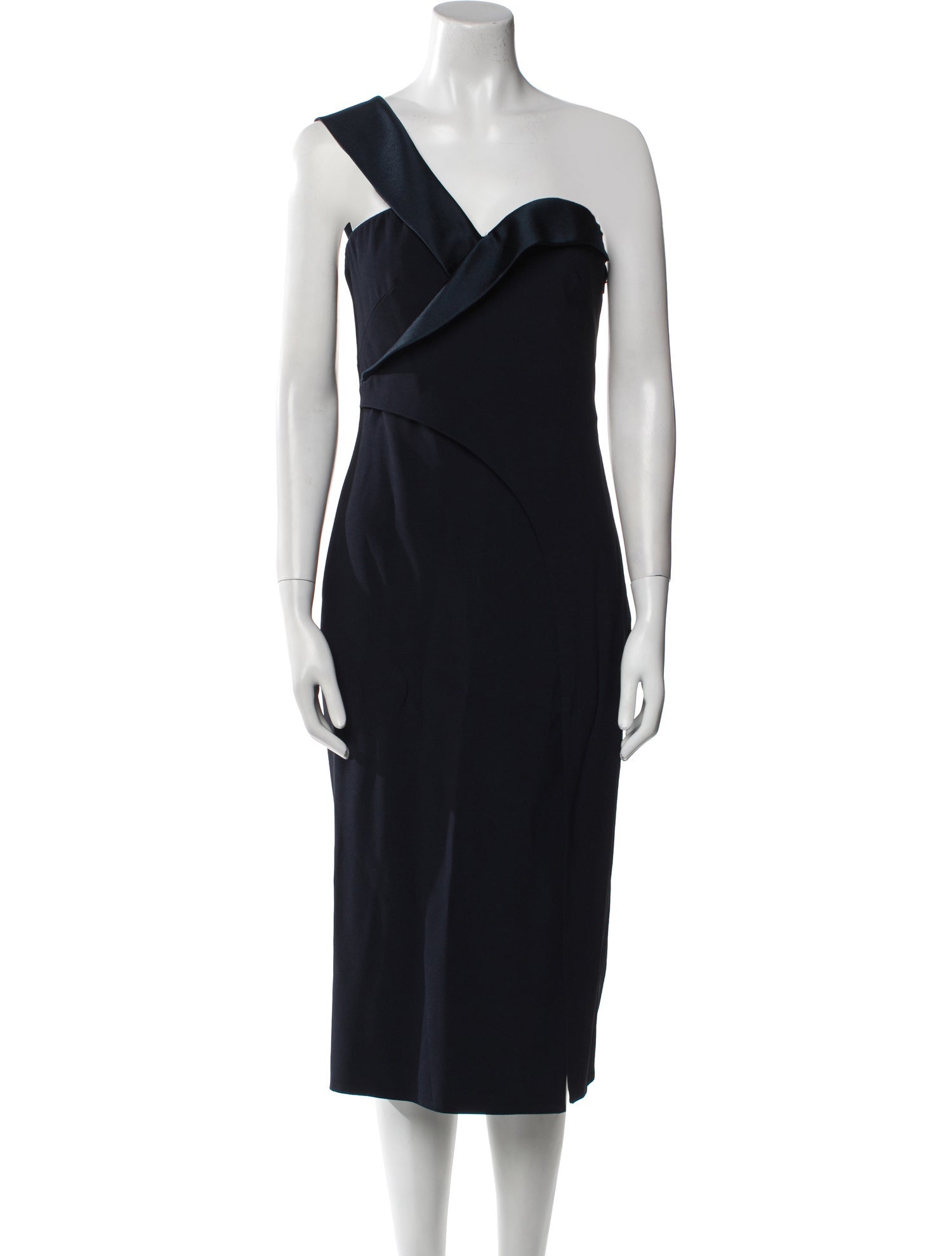 Brandon Maxwell One-Shoulder Midi Length Dress