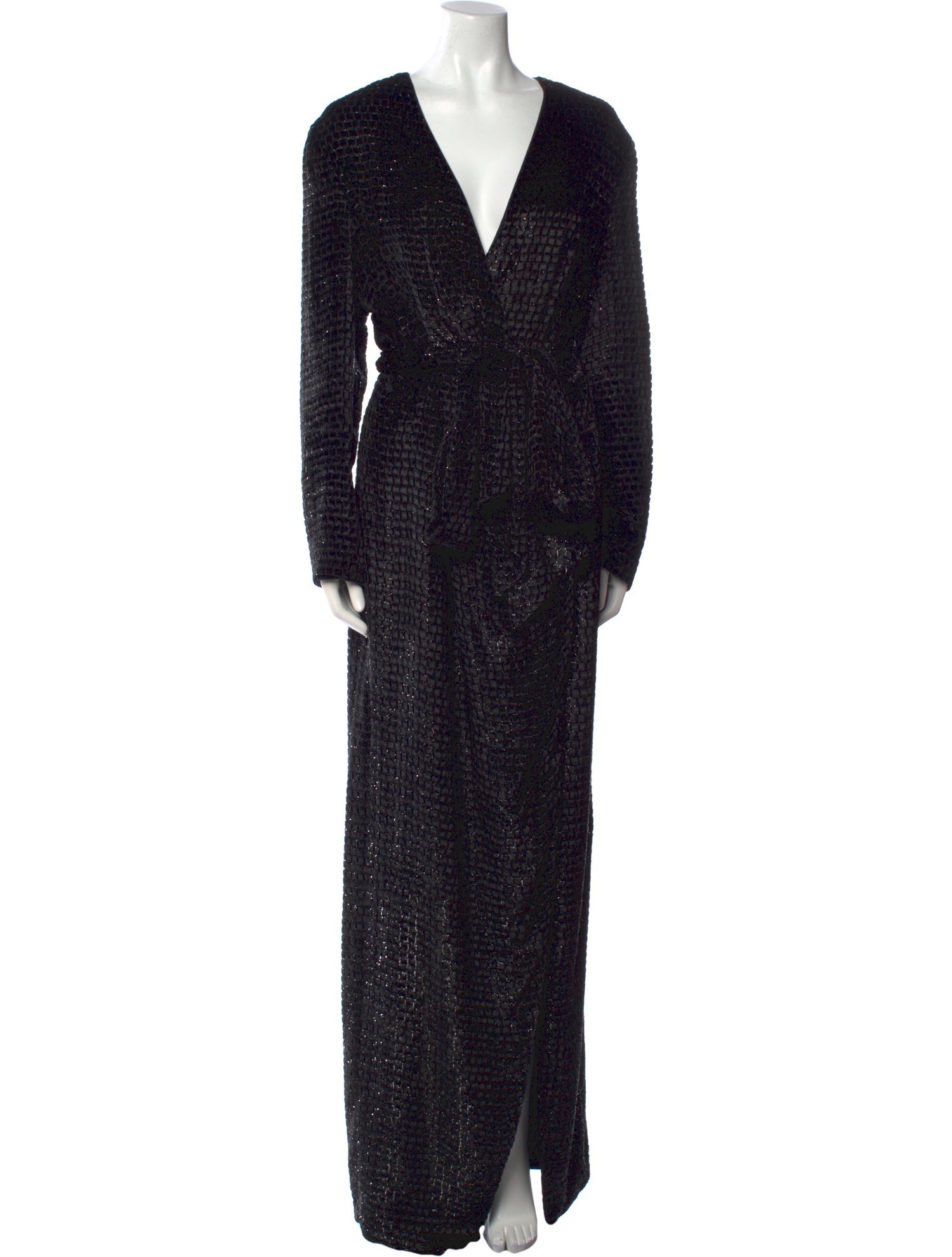 Brandon Maxwell V-Neck Long Dress