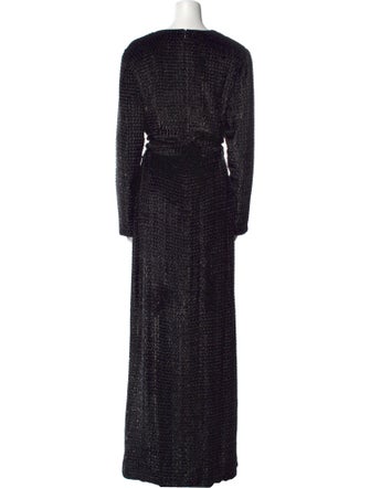 Brandon Maxwell V-Neck Long Dress