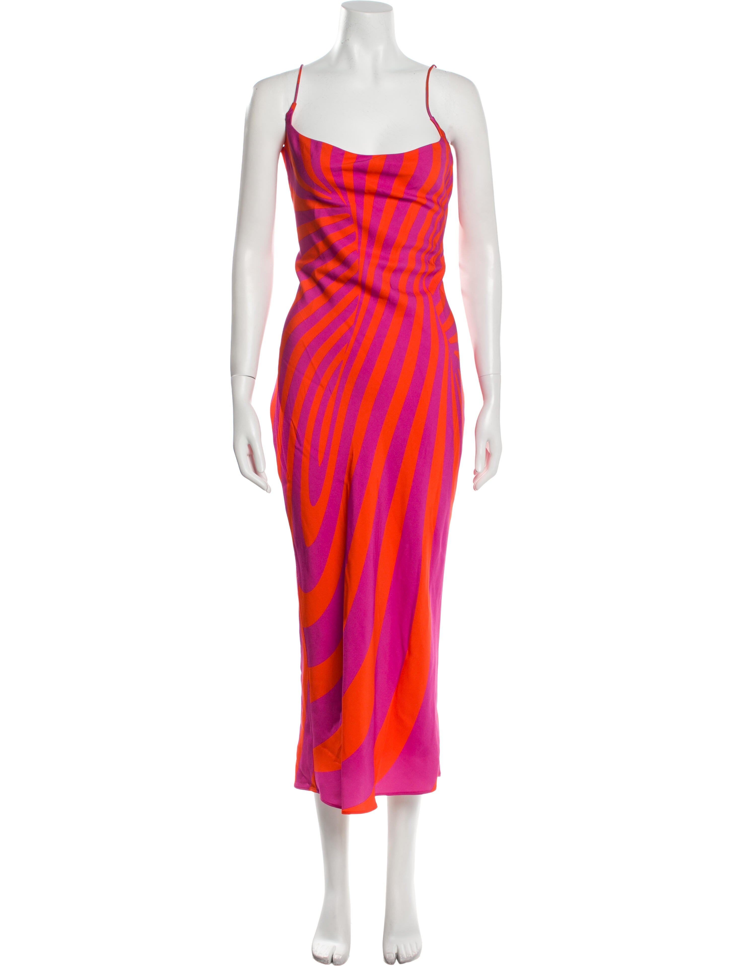 Brandon Maxwell Striped Long Dress