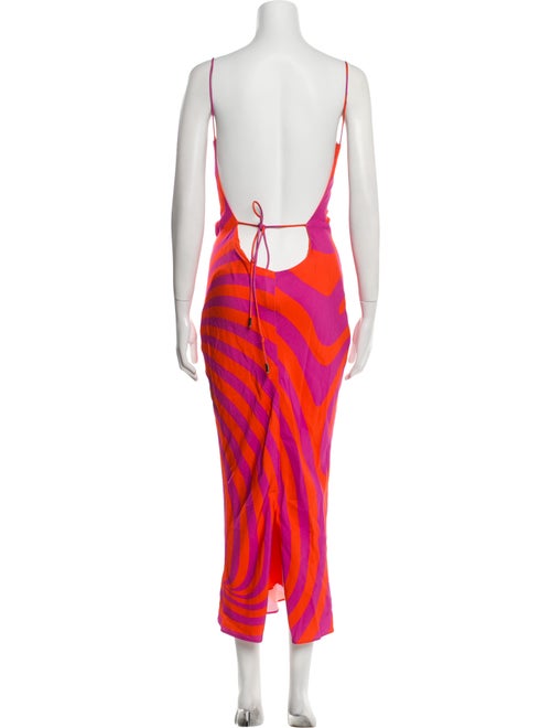 Brandon Maxwell Striped Long Dress