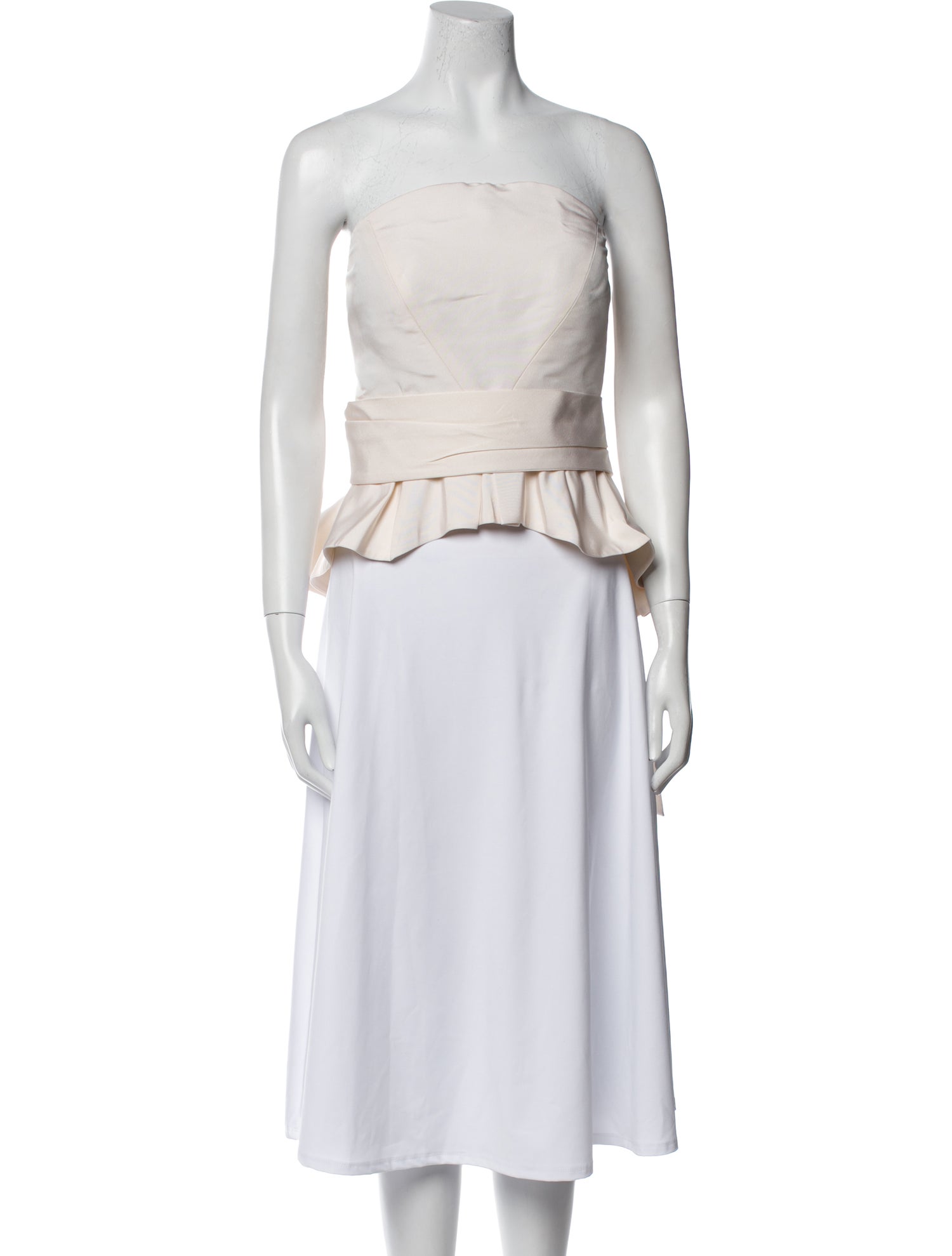 Brandon Maxwell Silk Strapless Crop Top