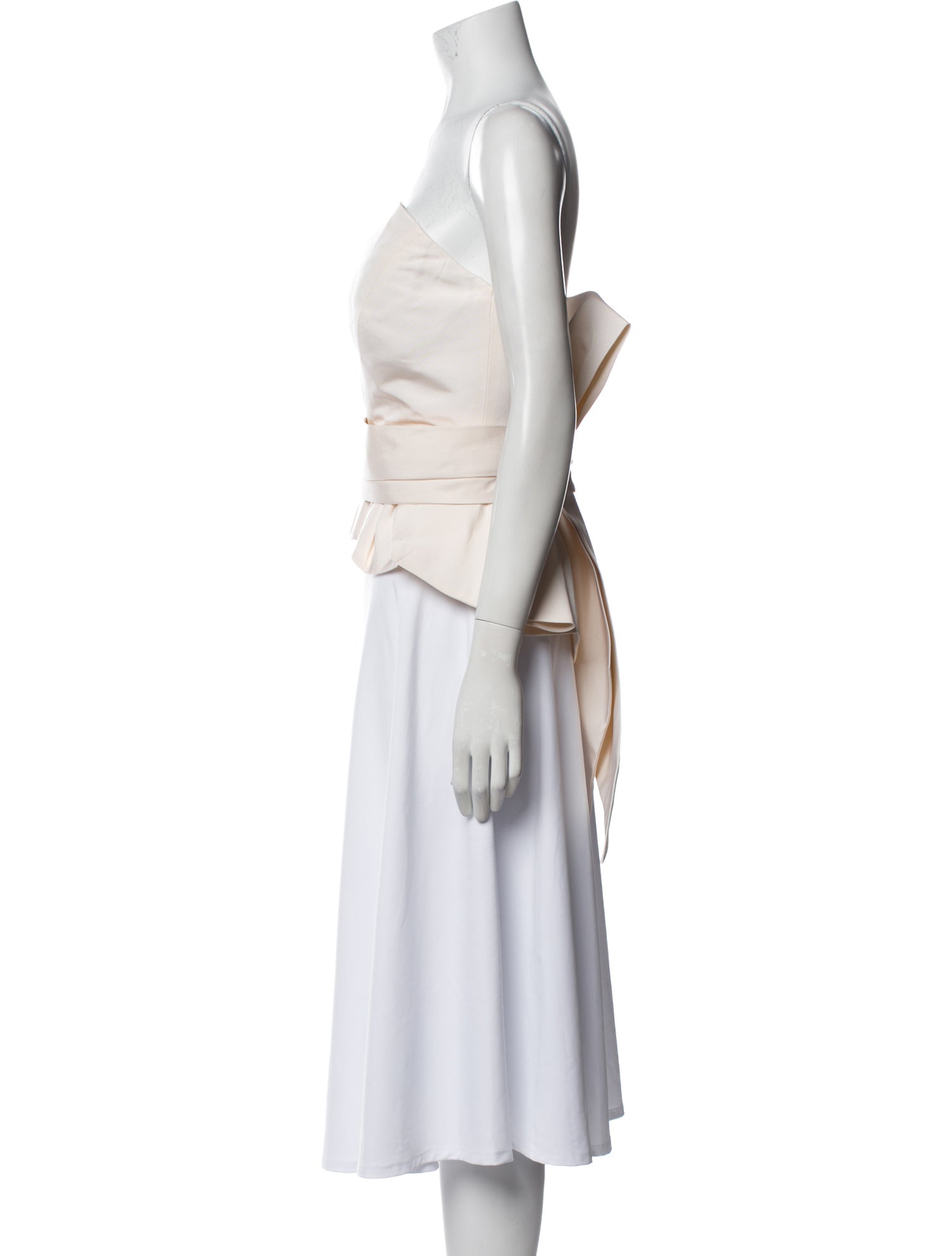 Brandon Maxwell Silk Strapless Crop Top