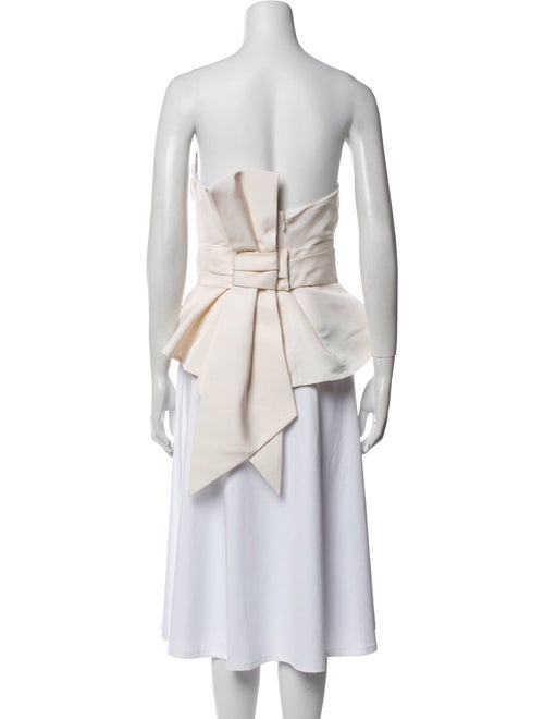 Brandon Maxwell Silk Strapless Crop Top