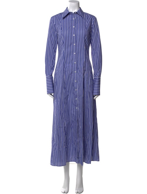 Brandon Maxwell Striped Long Dress