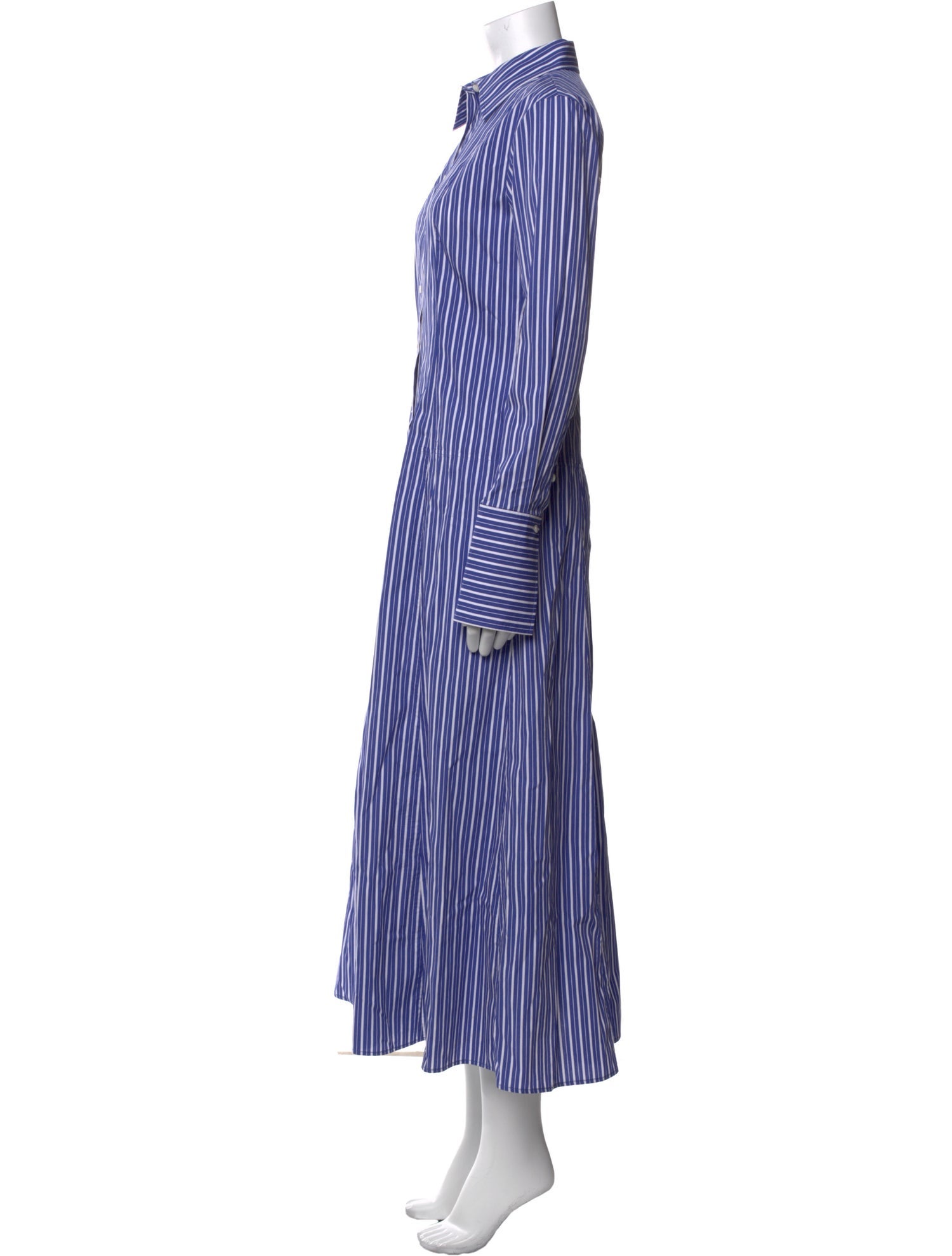 Brandon Maxwell Striped Long Dress