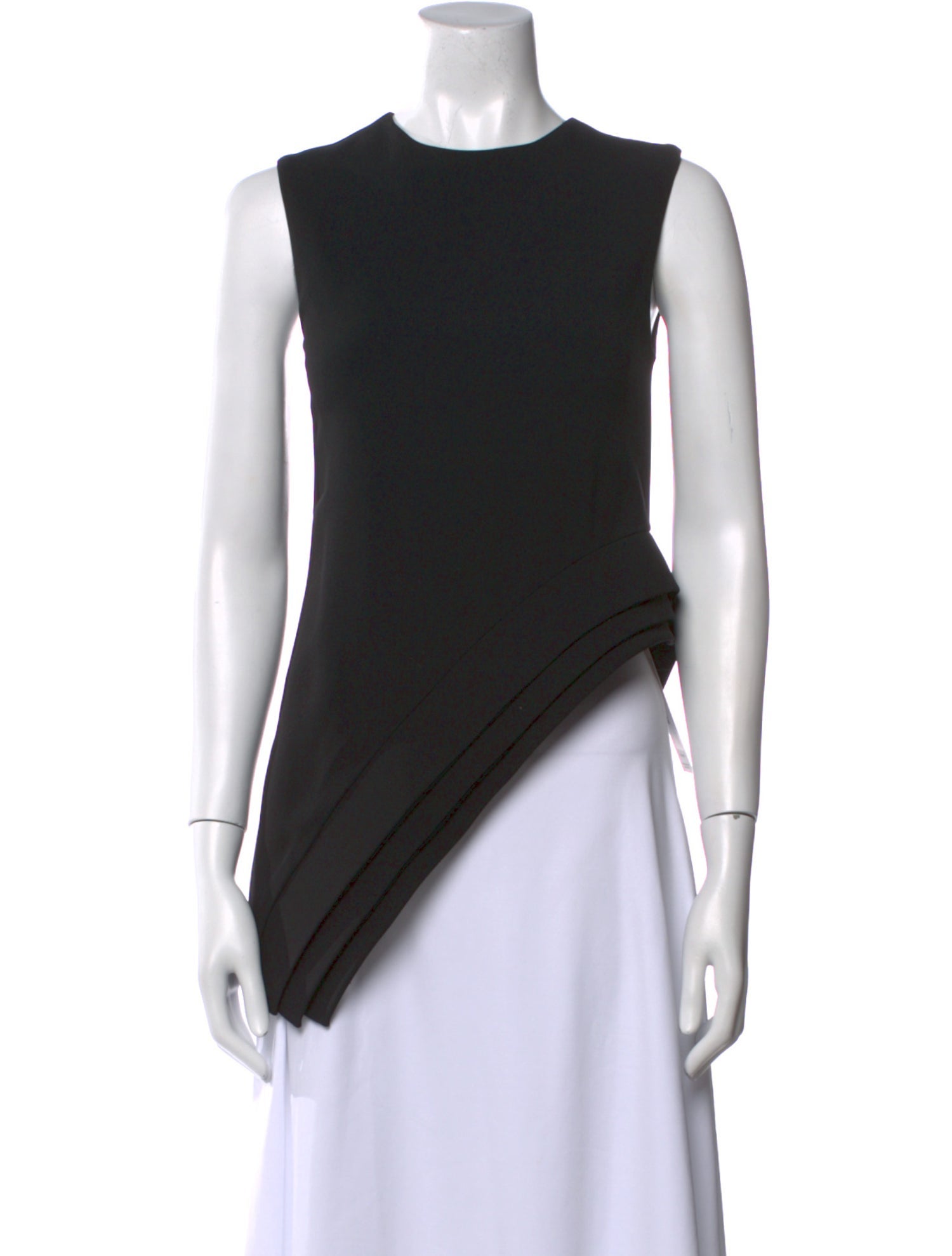 Brandon Maxwell Crew Neck Sleeveless Top