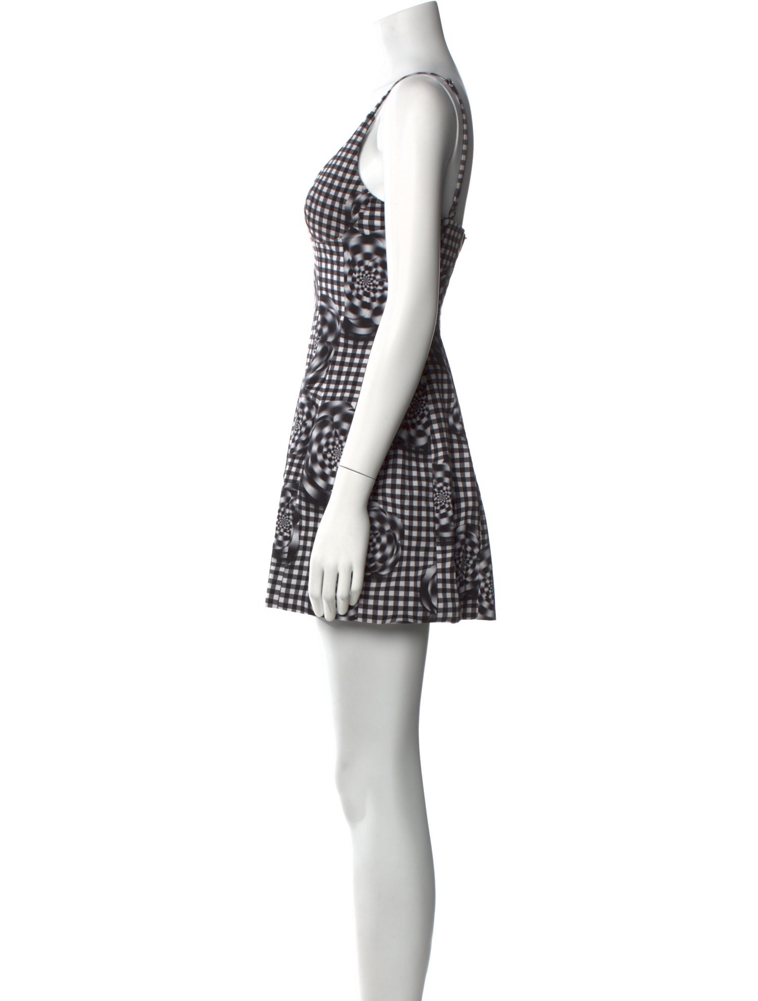 Brandon Maxwell Plaid Print Mini Dress