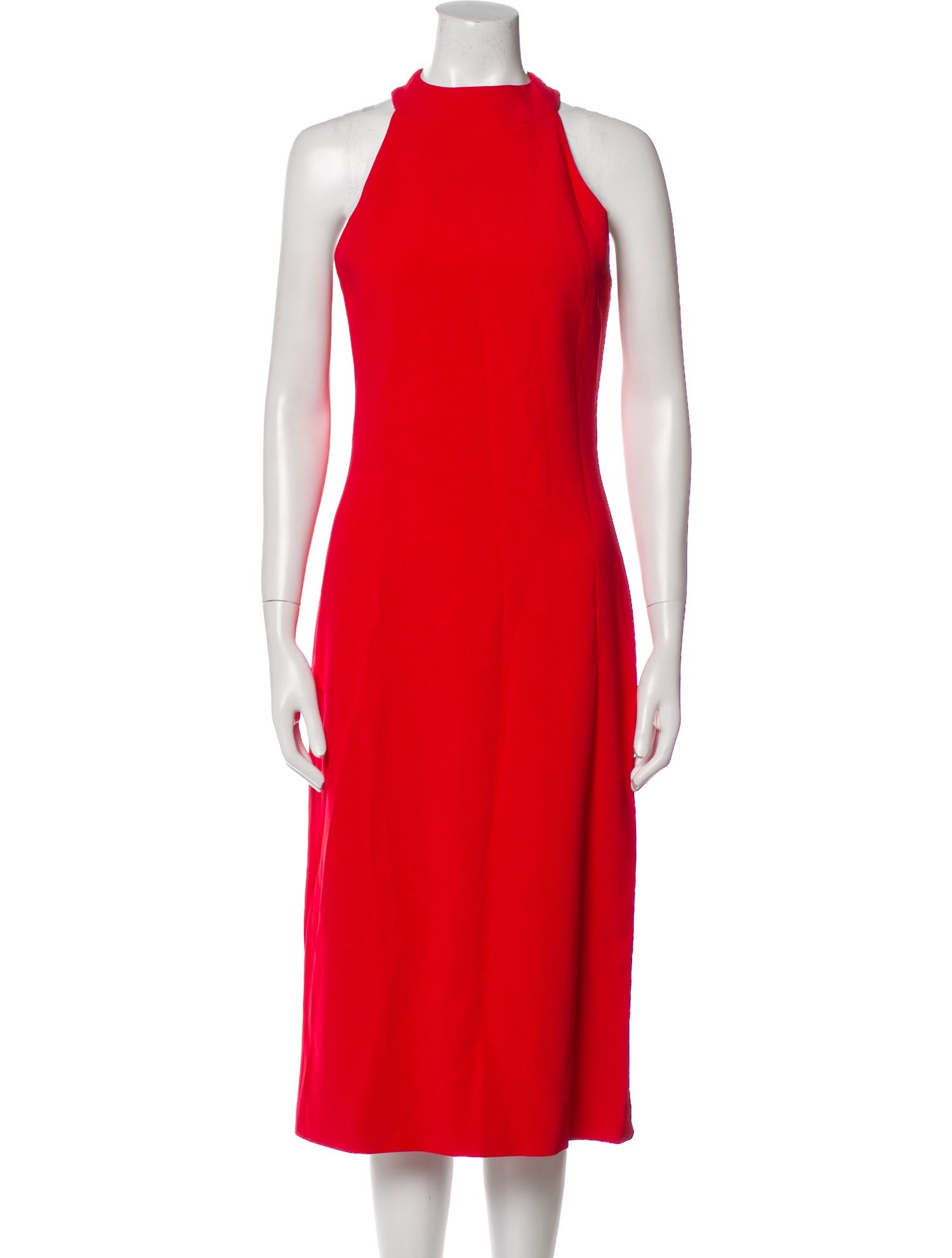 Brandon Maxwell Mock Neck Midi Length Dress