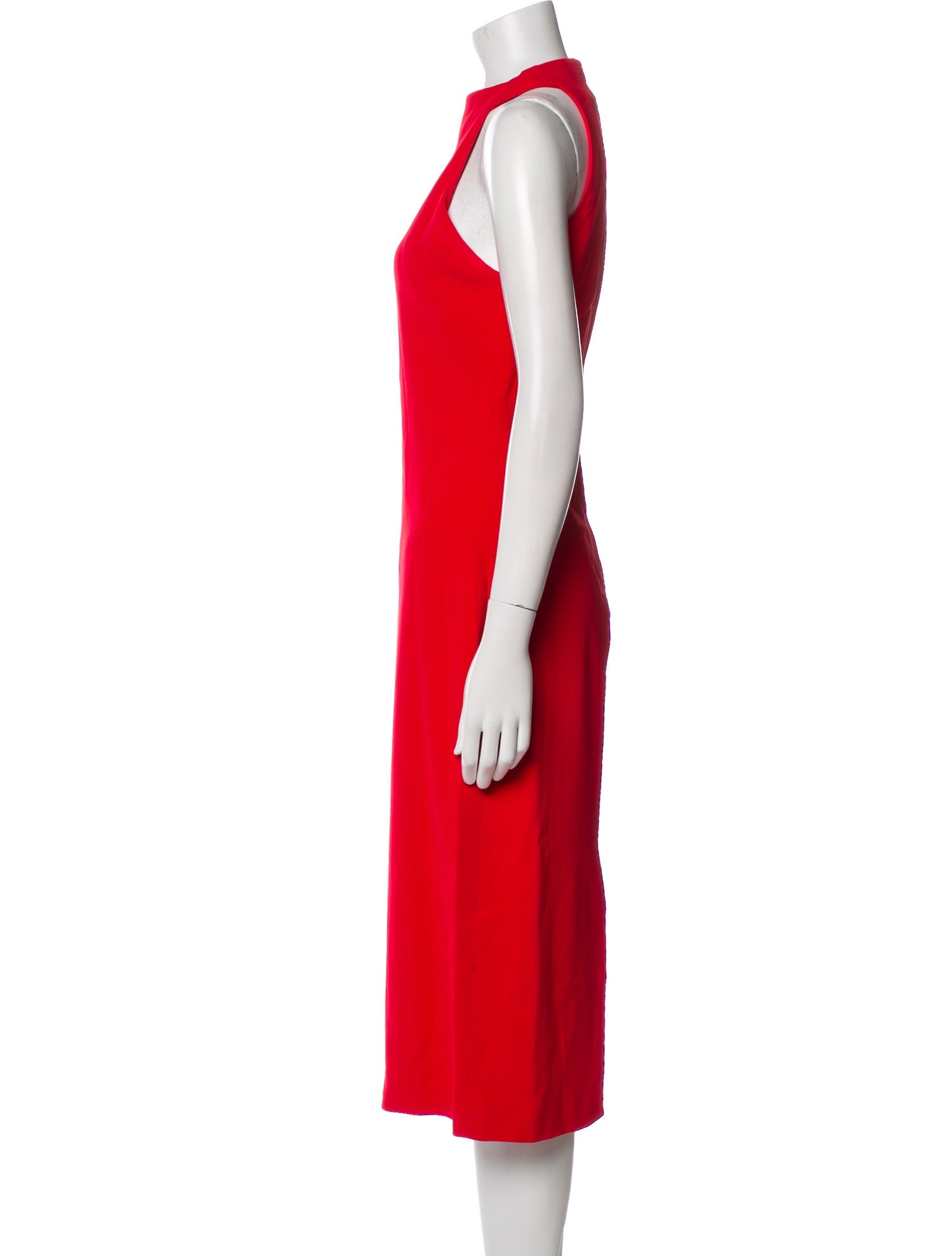 Brandon Maxwell Mock Neck Midi Length Dress