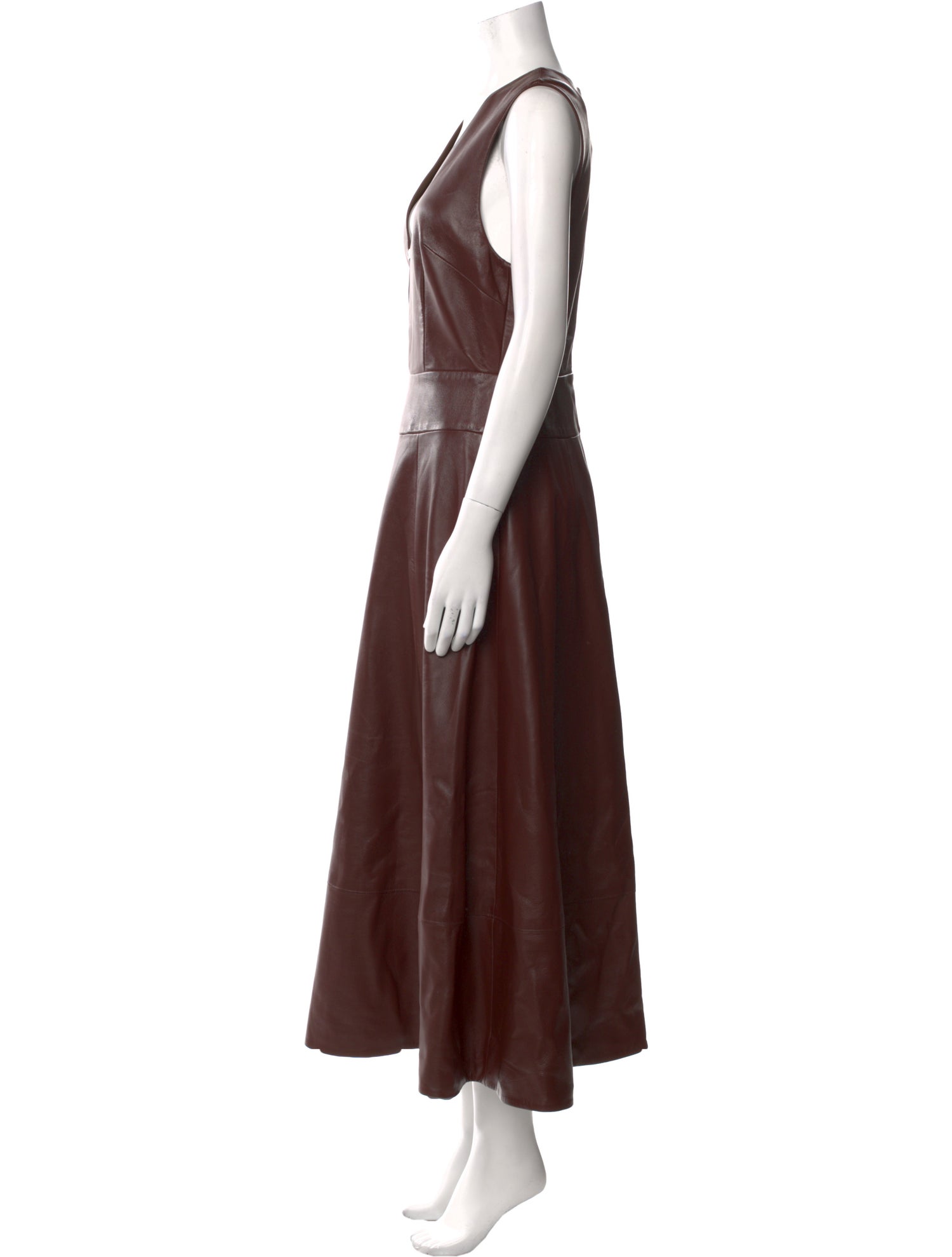 Brandon Maxwell Lamb Leather Long Dress w/ Tags