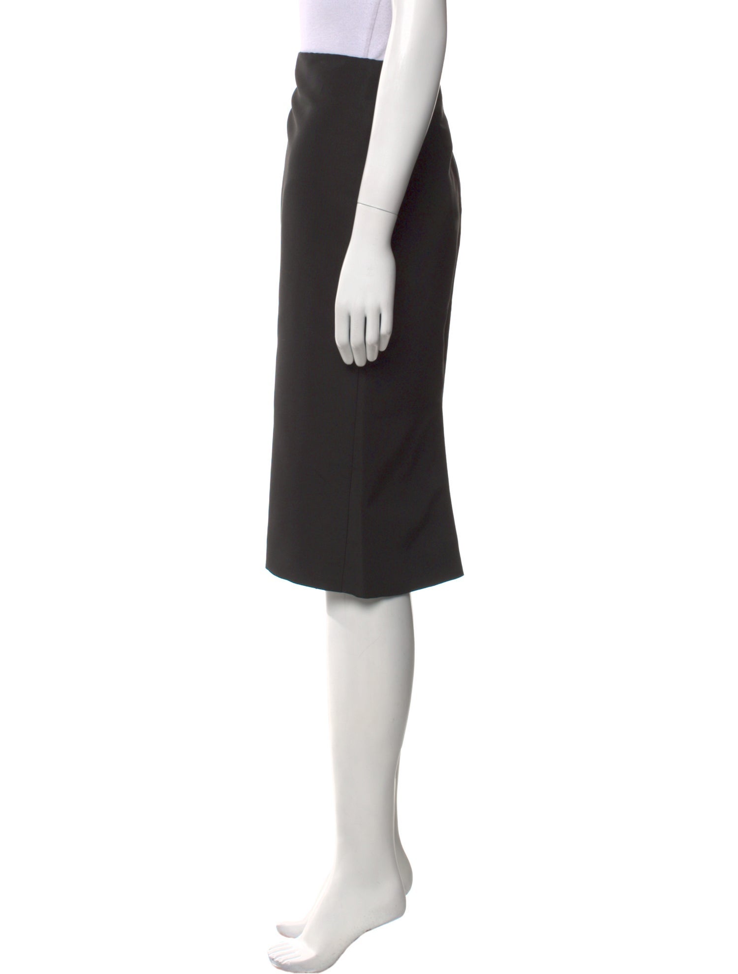 Brandon Maxwell Pleated Accents Knee-Length Skirt