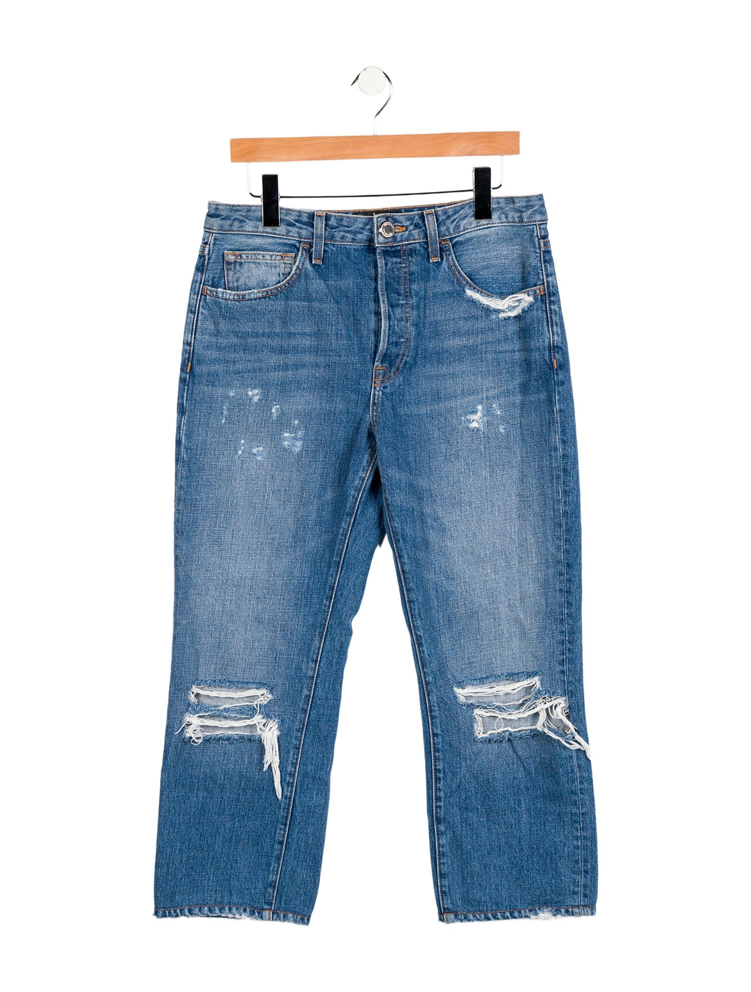 Brandon Maxwell High-Rise Straight Leg Jeans