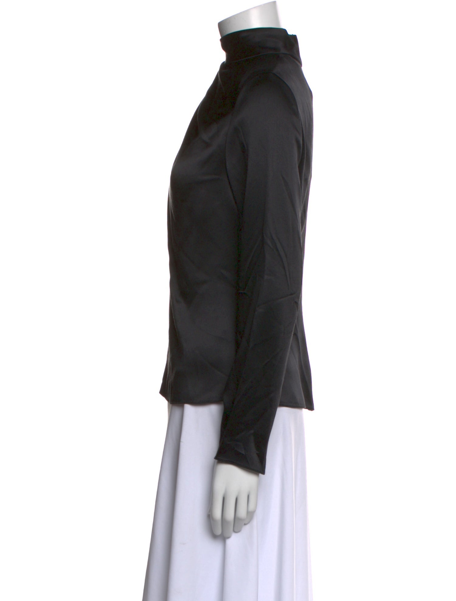 Brandon Maxwell Silk Cowl Neck Top w/ Tags