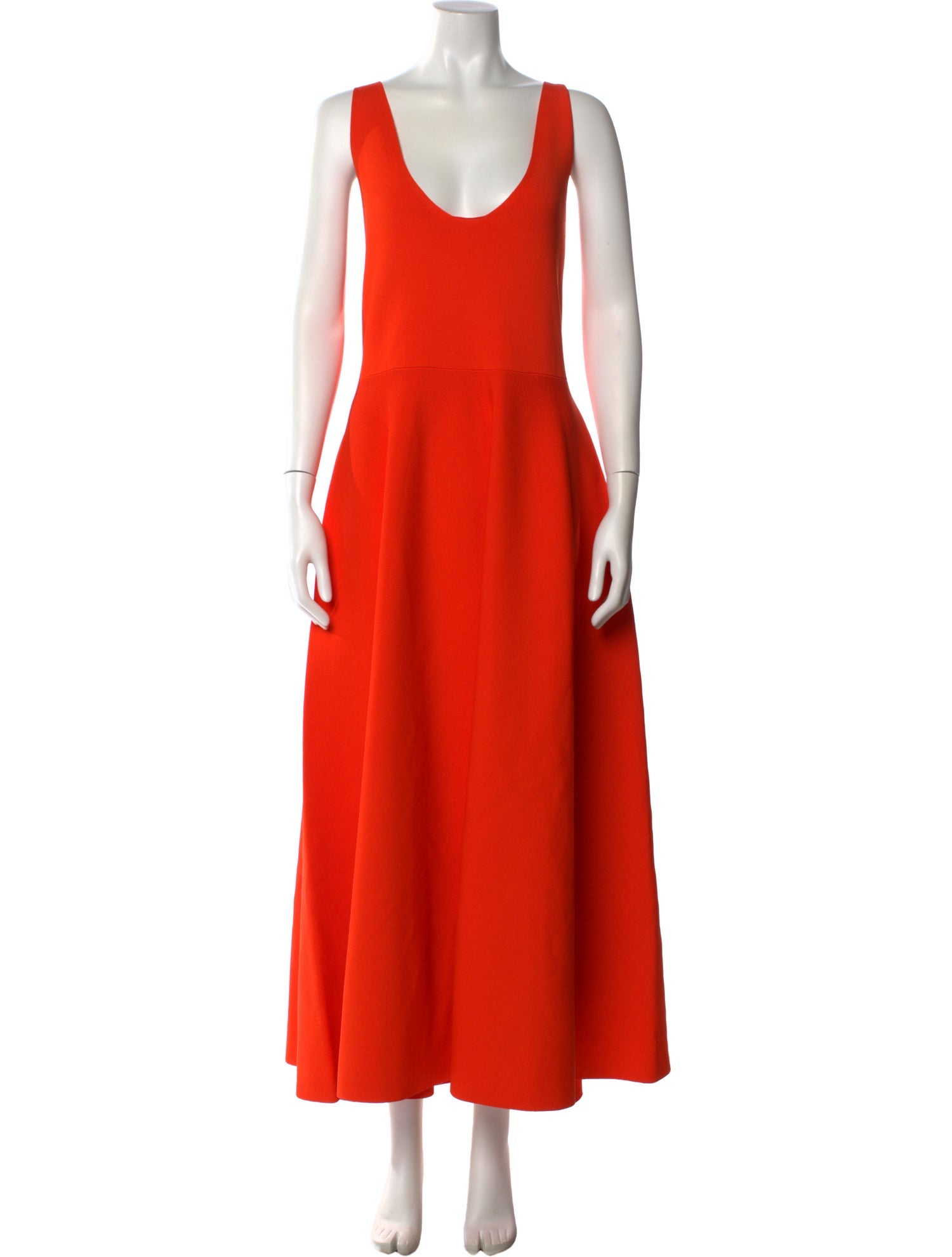 Brandon Maxwell Scoop Neck Long Dress
