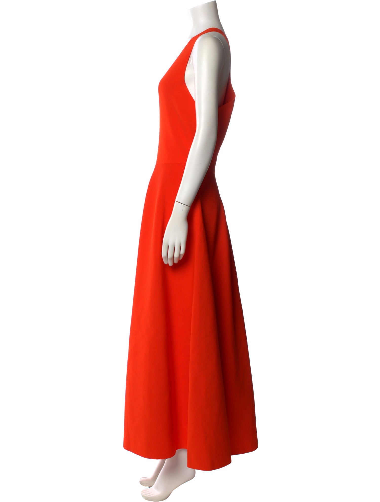 Brandon Maxwell Scoop Neck Long Dress