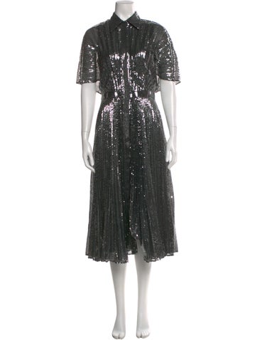 Pre-owned Brandon Maxwell Midi Length Dress In Green