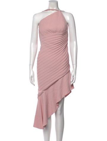 Pre-owned Brandon Maxwell One-shoulder Long Dress In Pink