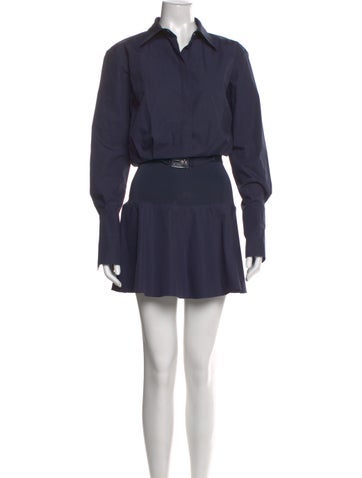 Pre-owned Brandon Maxwell Mini Dress In Blue