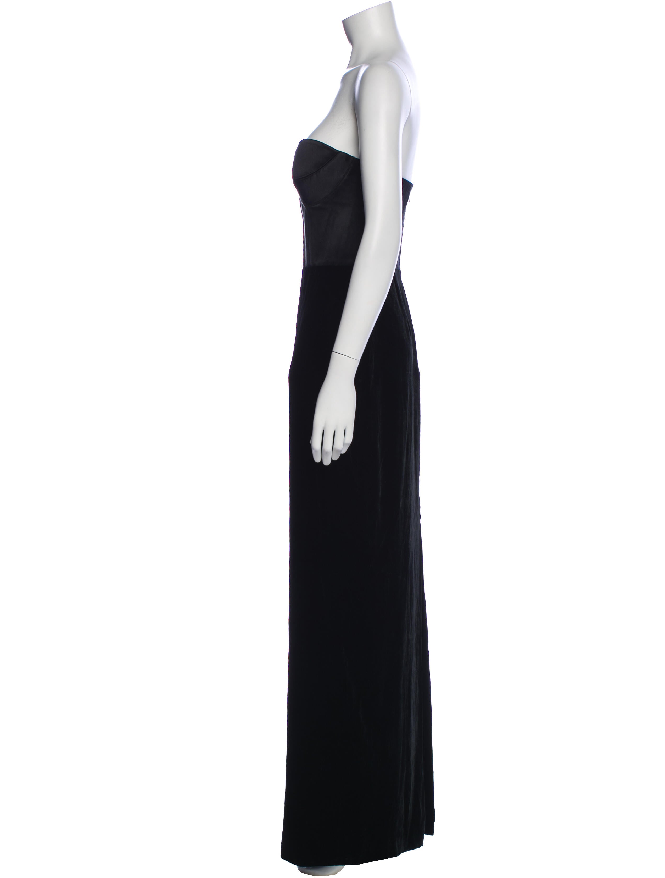 Brandon Maxwell Strapless Long Dress