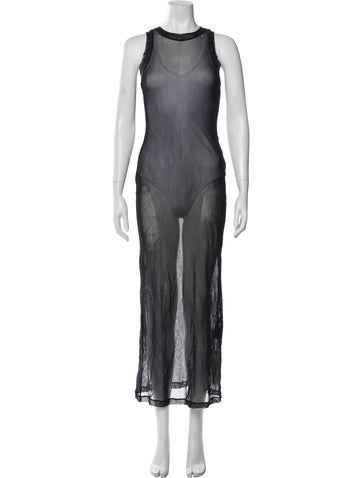 Pre-owned Brandon Maxwell V-neck Long Dress W/ Tags In Gray