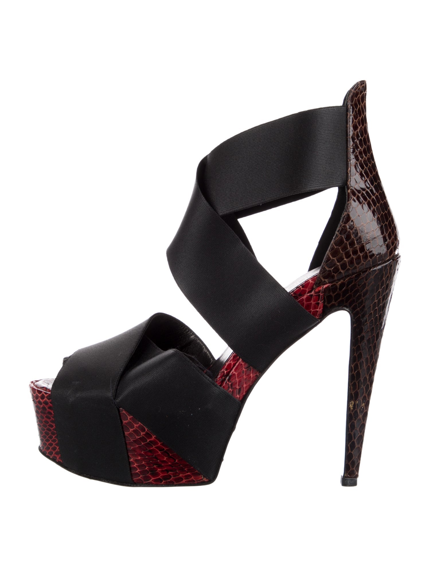 Bruno Frisoni Embossed Leather D'Orsay Pumps