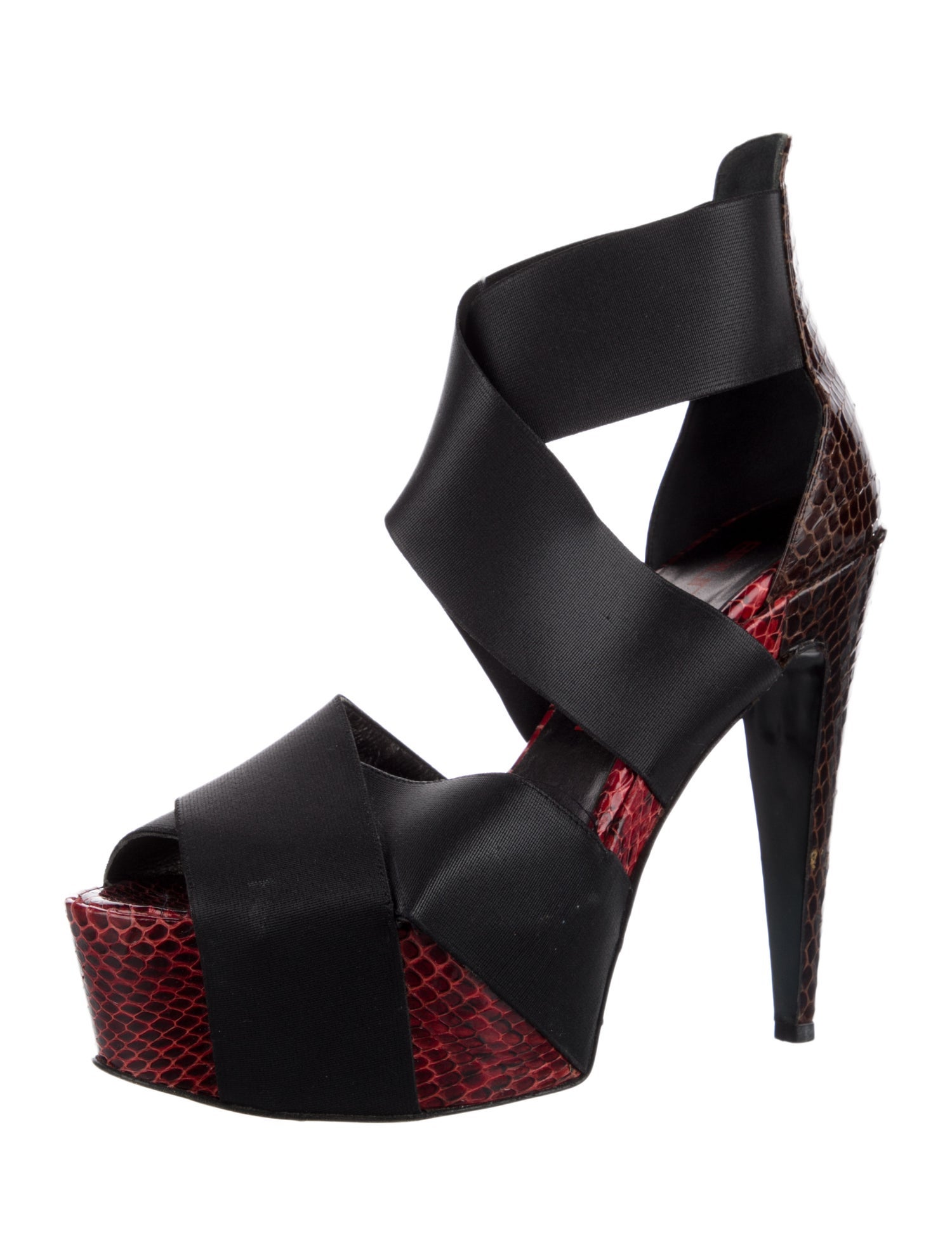 Bruno Frisoni Embossed Leather D'Orsay Pumps