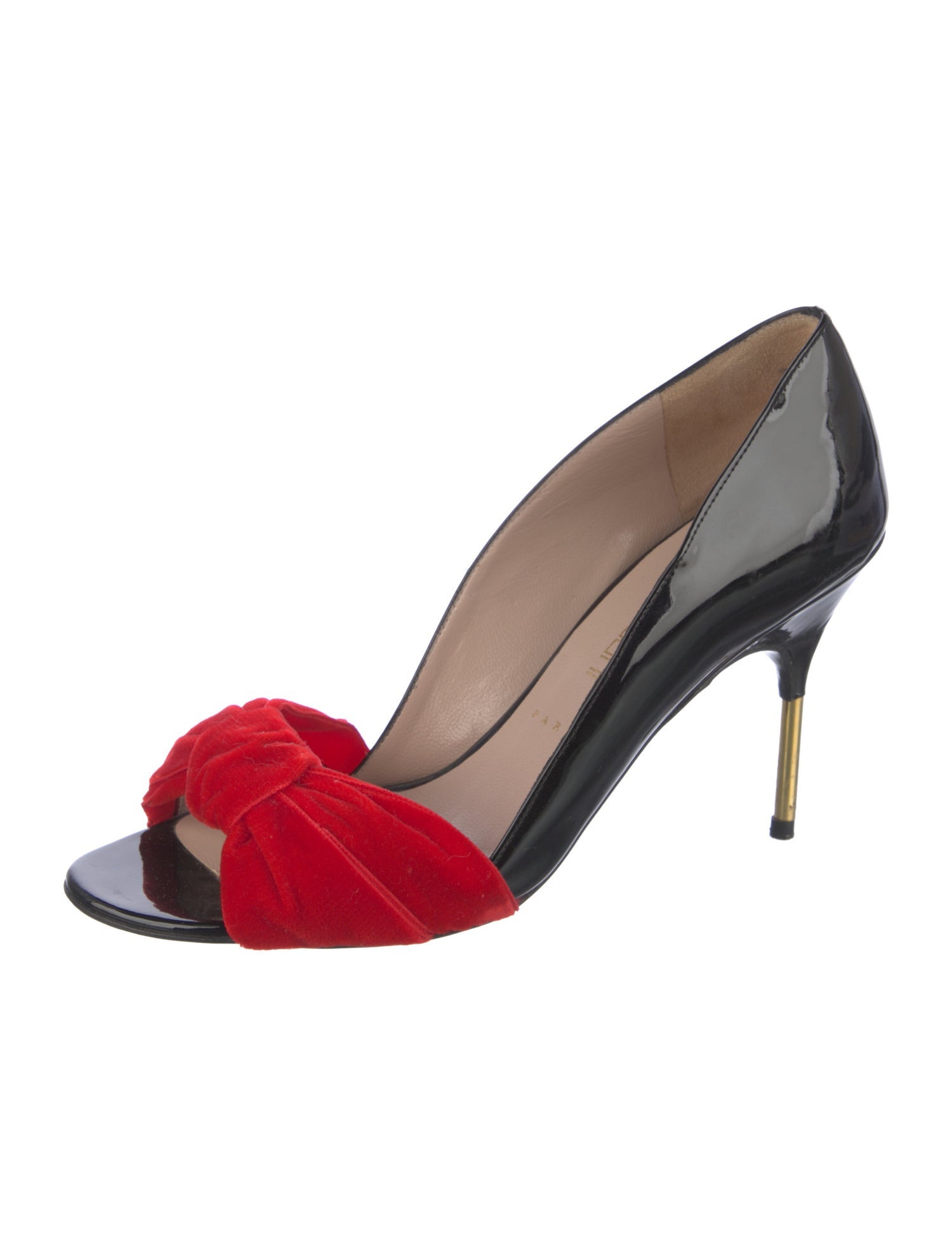 Bruno Frisoni Patent Leather Colorblock Pattern Slingback Sandals