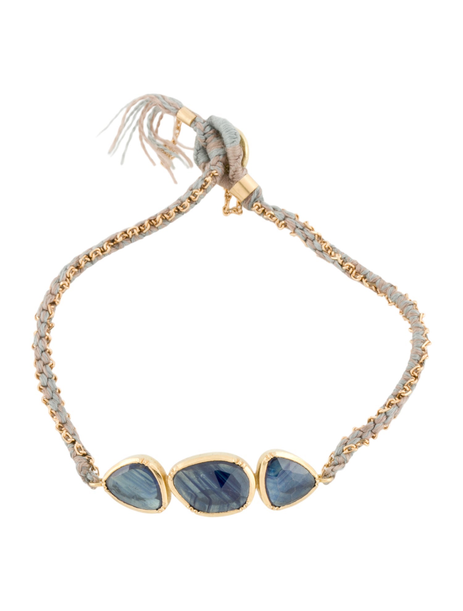 Brooke Gregson 18K Sapphire Triple Orbit Halo Wrap Bracelet