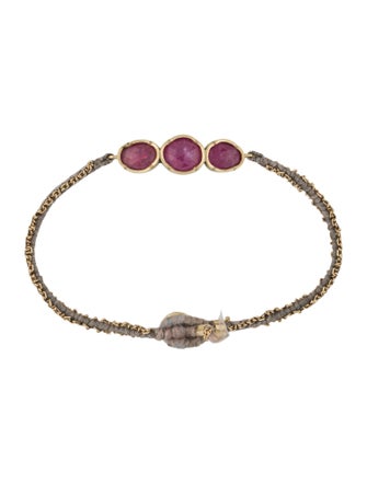 Brooke Gregson 18K Ruby Triple Orbit Station Bracelet