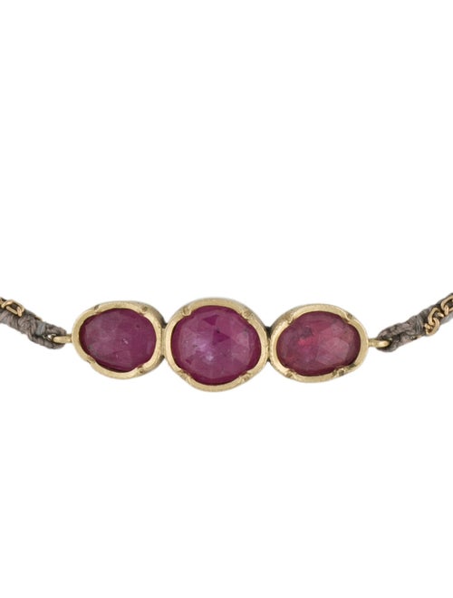 Brooke Gregson 18K Ruby Triple Orbit Station Bracelet