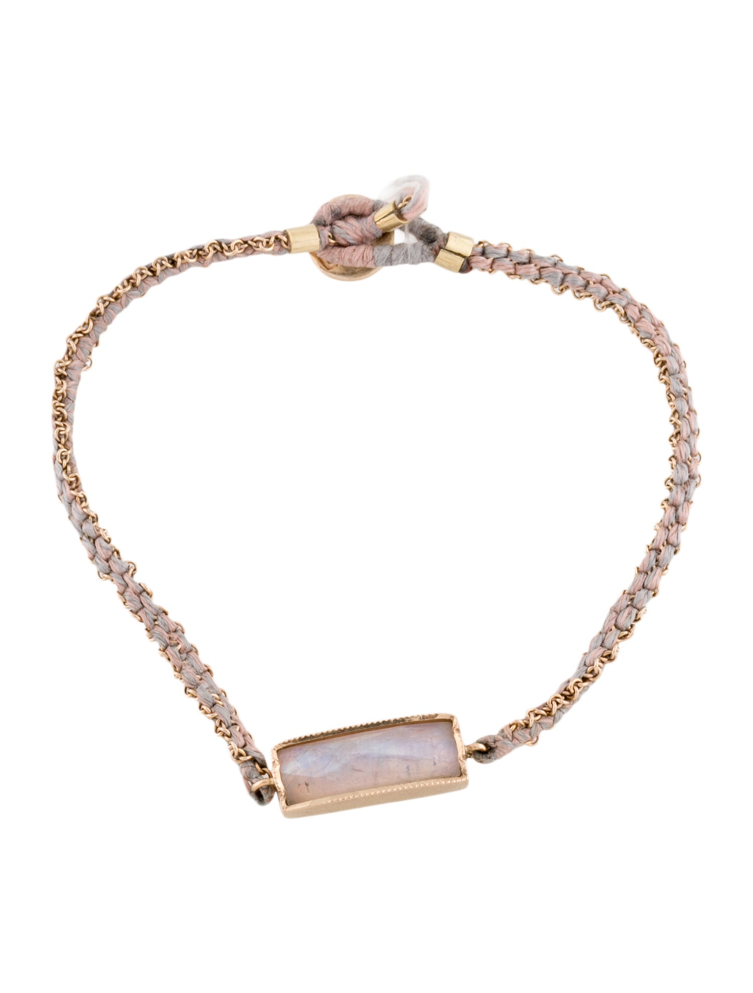 Brooke Gregson 18K Moonstone Labradorite & Silk Station Bracelet