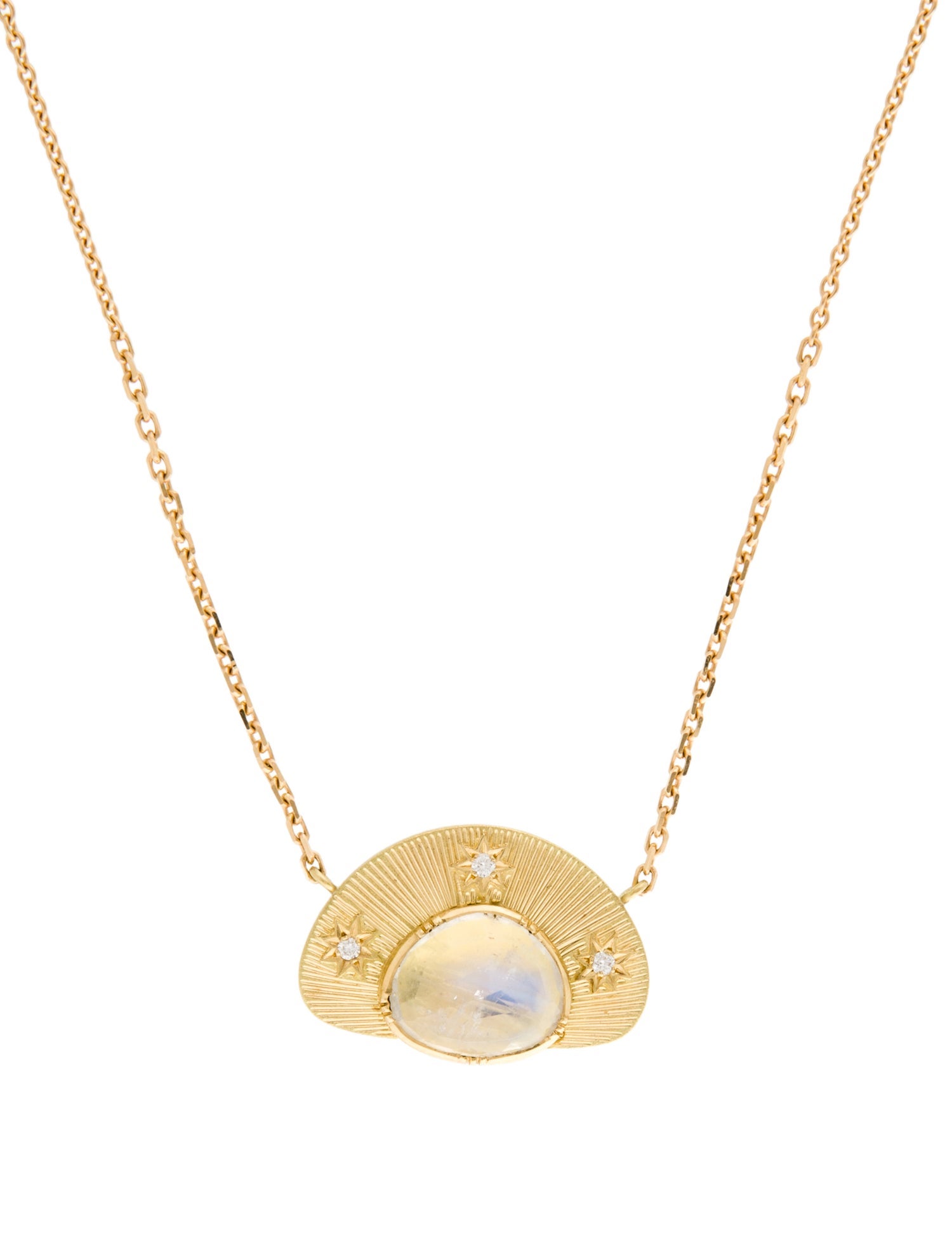 Brooke Gregson 18K Moonstone & Diamond Stargaze Necklace