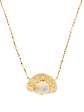 Brooke Gregson 18K Moonstone & Diamond Stargaze Necklace