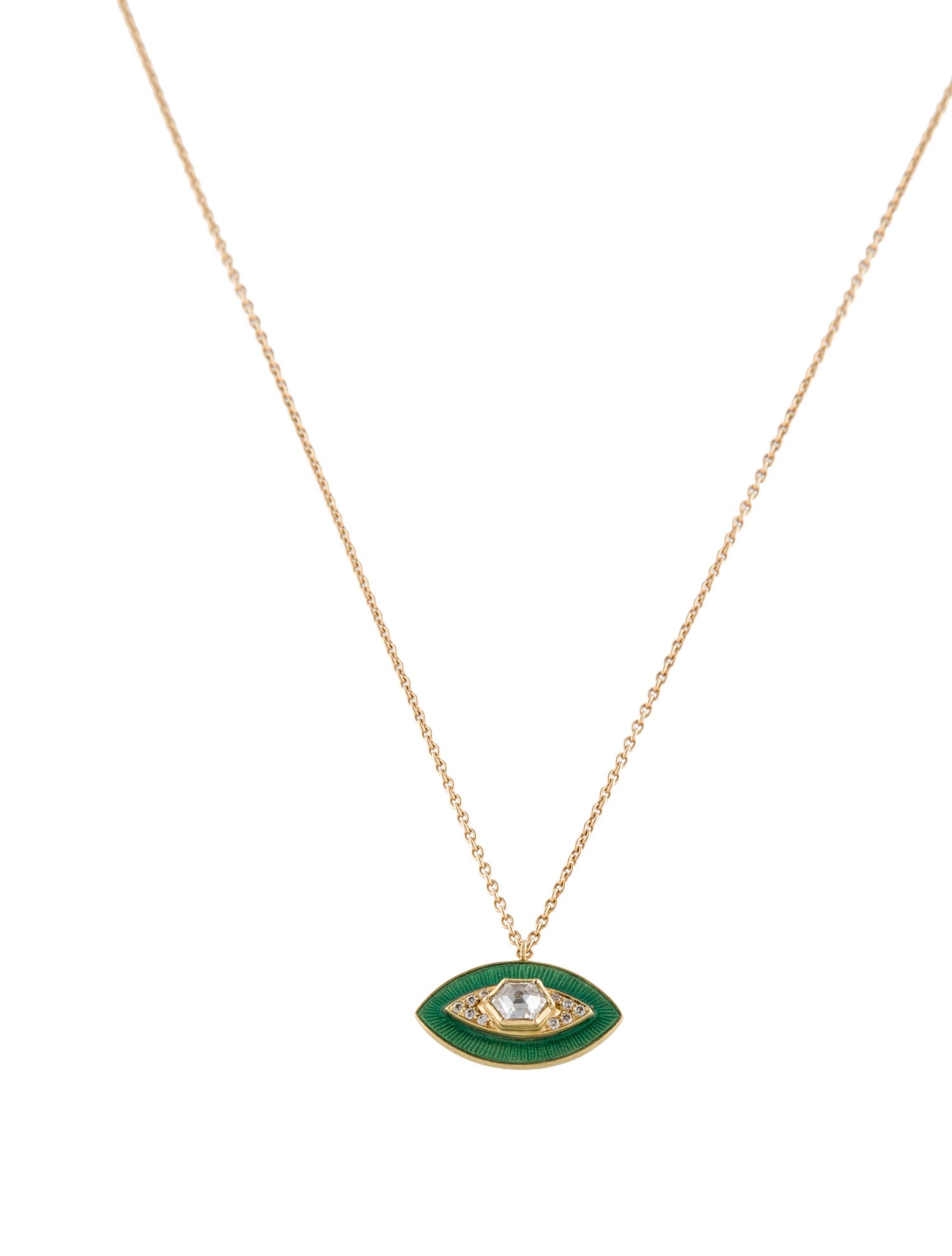 Brooke Gregson 18K Diamond & Enamel Talisman Pendant Necklace