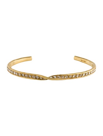Brooke Gregson 18K Diamond Twist Cuff Bracelet