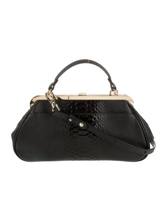 Brahmin Embossed Leather Top Handle Bag