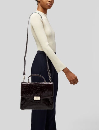 Brahmin Embossed Leather Top Handle Bag