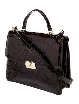 Brahmin Embossed Leather Top Handle Bag
