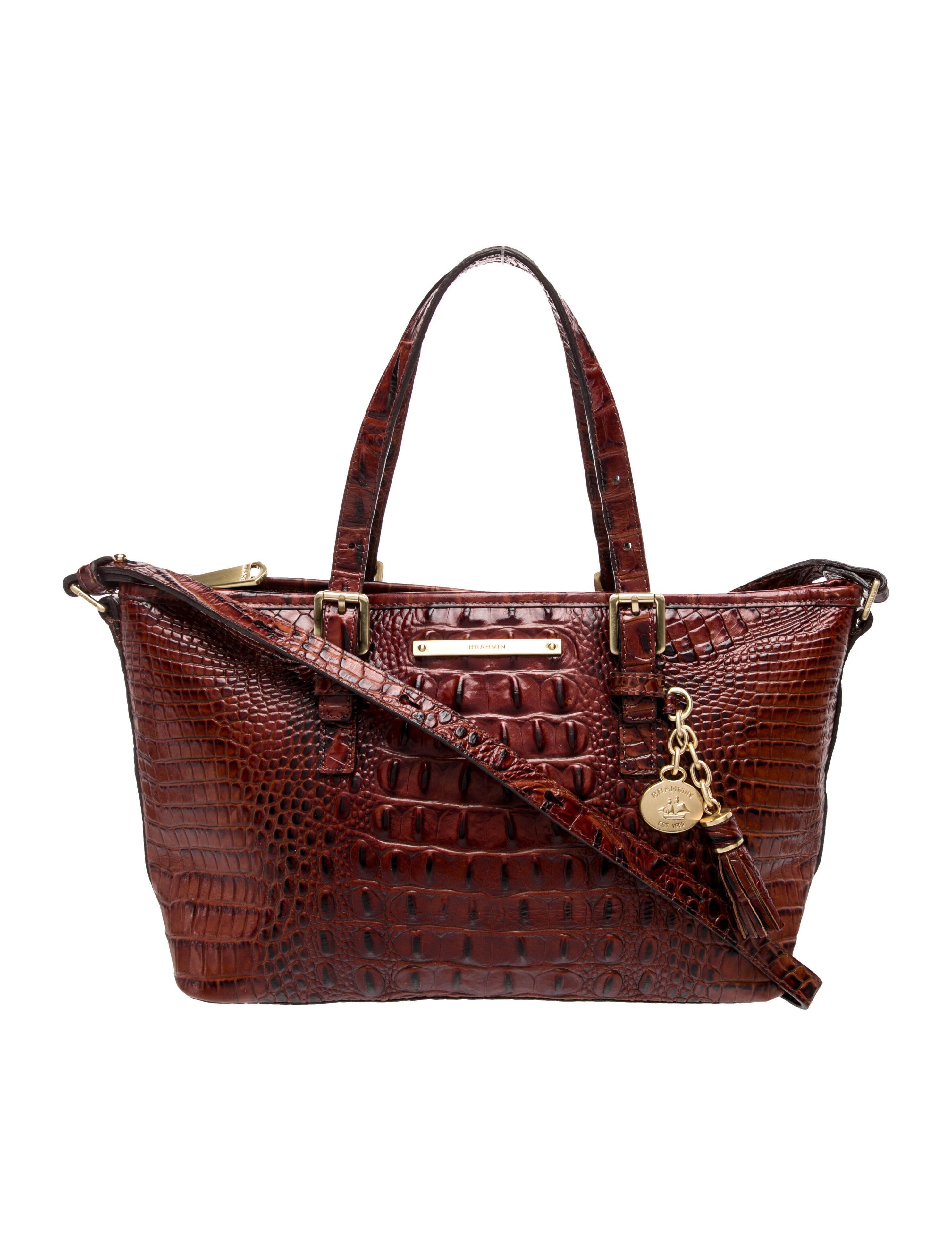 Brahmin Crocodile Top Handle Bag