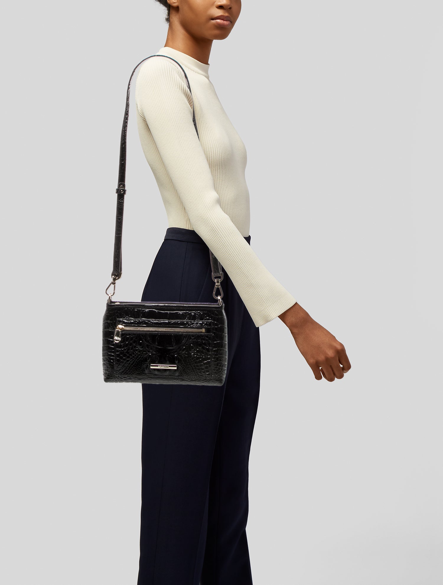 Brahmin Embossed Leather Shoulder Bag