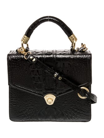 Brahmin Embossed Leather Top Handle Bag