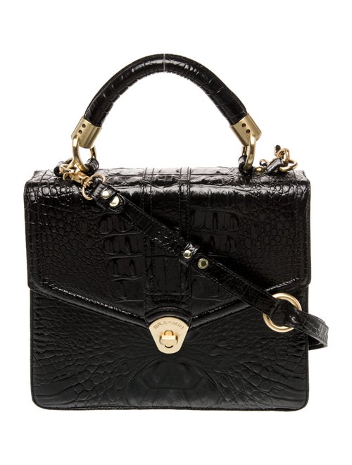 Brahmin Embossed Leather Top Handle Bag