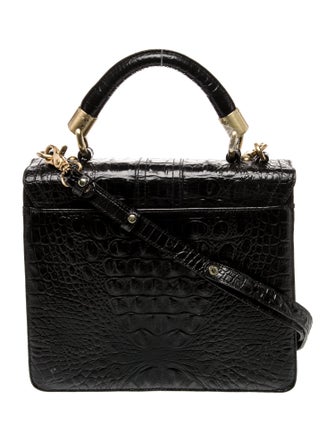 Brahmin Embossed Leather Top Handle Bag