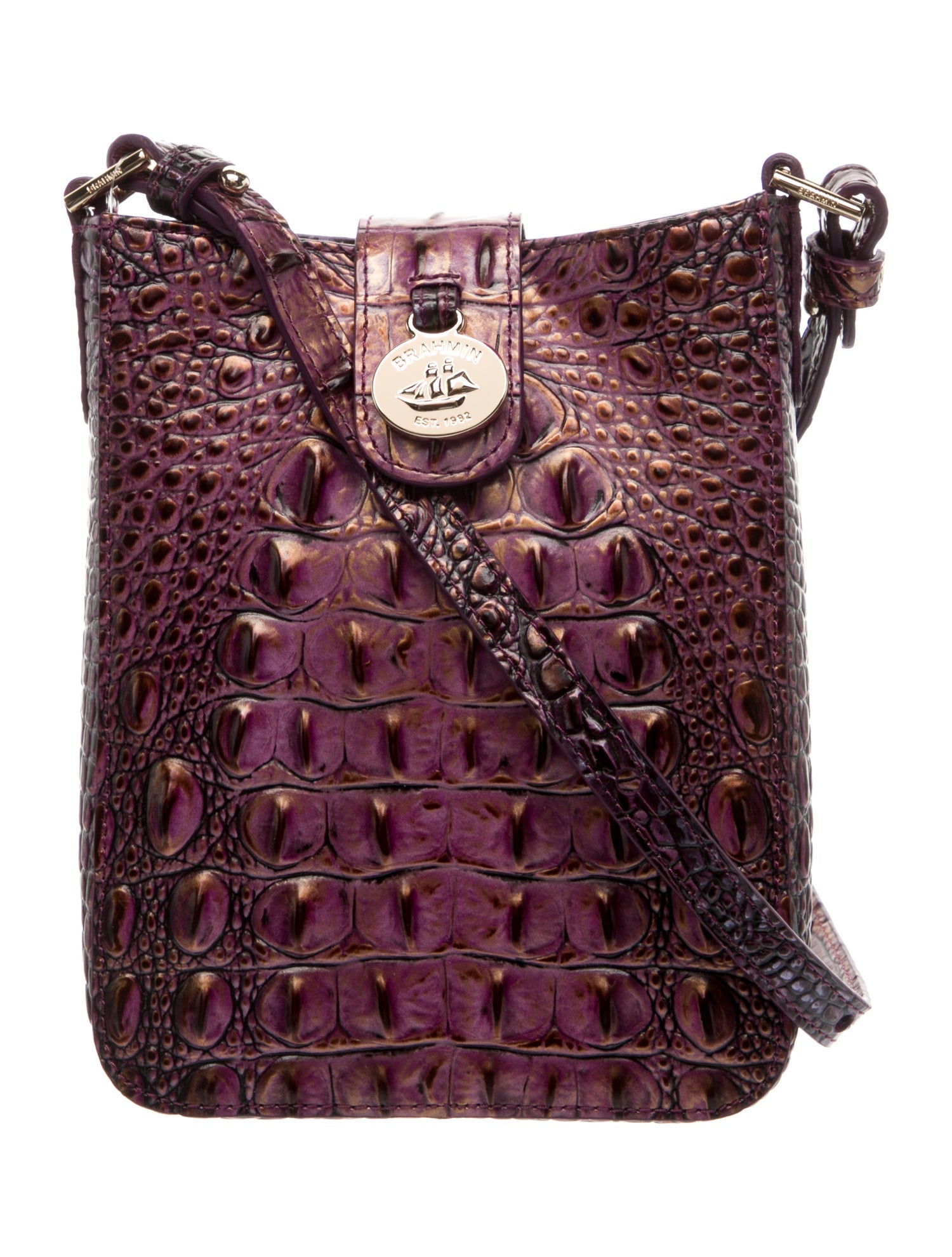 Brahmin Crocodile Messenger Bag