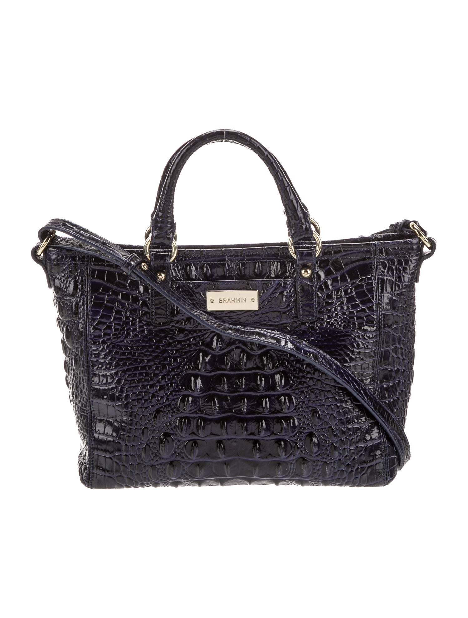 Brahmin Embossed Leather Top Handle Bag