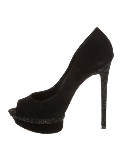 Brian Atwood Suede Peep-Toe Pumps