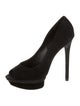 Brian Atwood Suede Peep-Toe Pumps