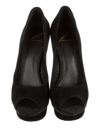 Brian Atwood Suede Peep-Toe Pumps